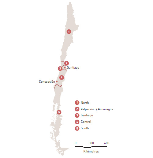 CRESTA map of earthquake zones in Chile