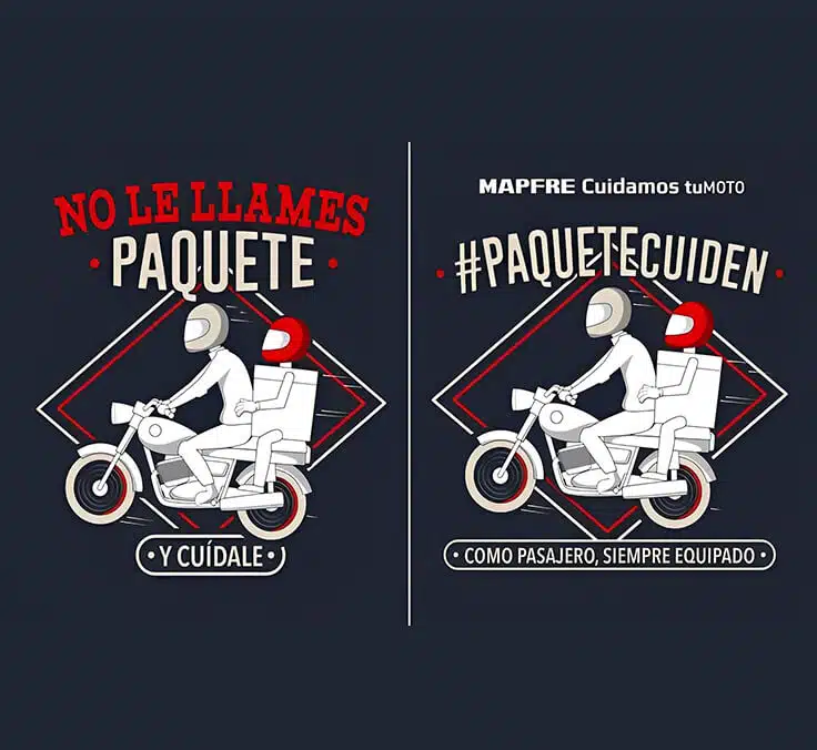 Mapfre lanza la campaña “#NOLELLAMESPAQUETE… ¡Y CUÍDALE!” para concienciar sobre la seguridad de los acompañantes en moto
