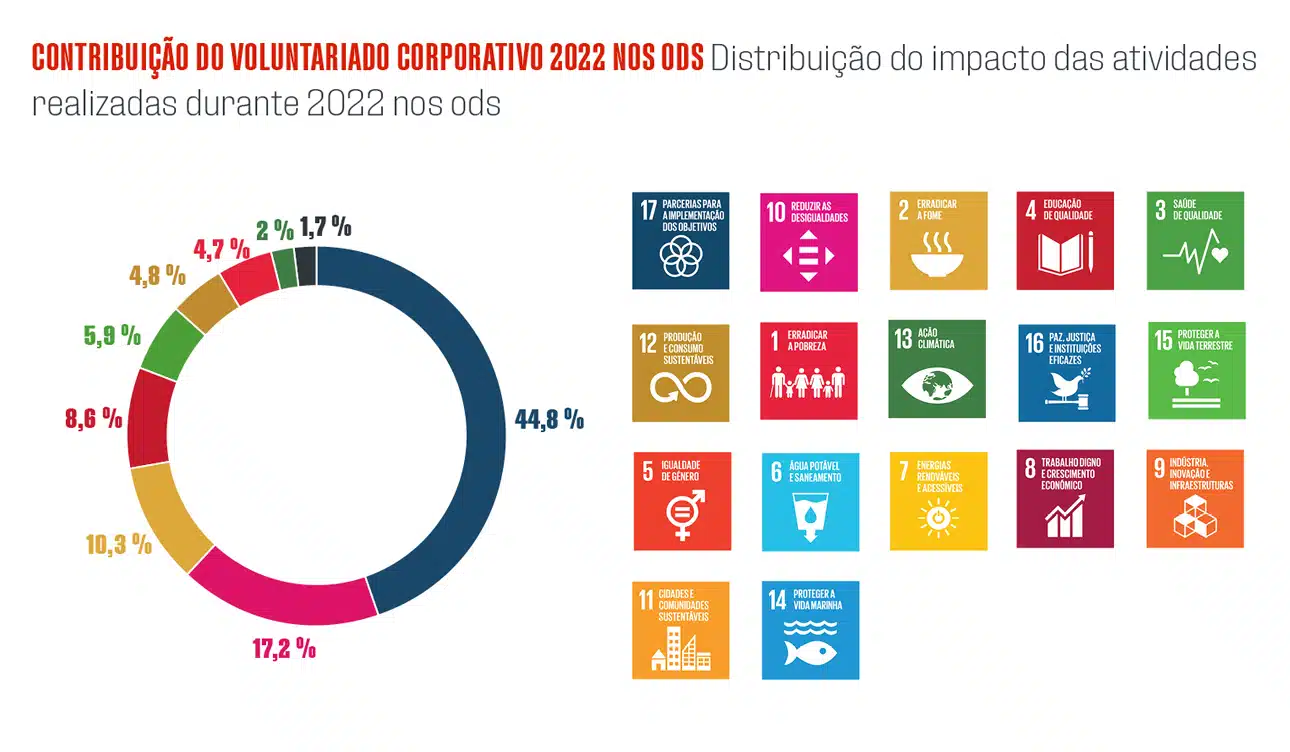 Contribução do voluntariado corporativo 2022 nos ODS IMAGEN VOLUNTARIOS